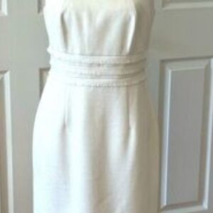 Tahari Elegant Cream Sleeveless Dress